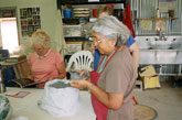 Clickable Image: Taos Art School Lucy Lewis Potter Making; click for larger image, Lucy Lewis, authentic, traditional, pottery making, clay, Lucy Lewis