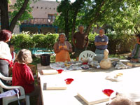 Clickable Image: Taos Art School, Lucy Lewis Pottery Making Class pics