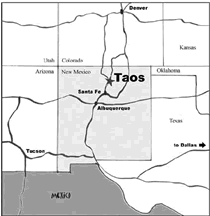 Clickable Image: map, New Mexico, Taos, USA, US